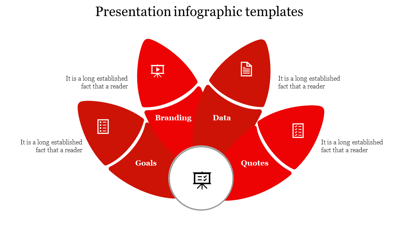 Creative Red Petal Presentation Infographic Templates 